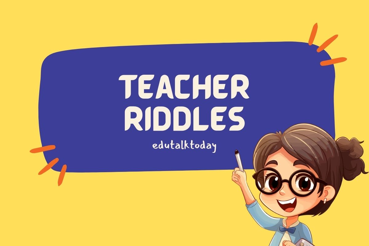 Featured image with text - Teacher Riddles