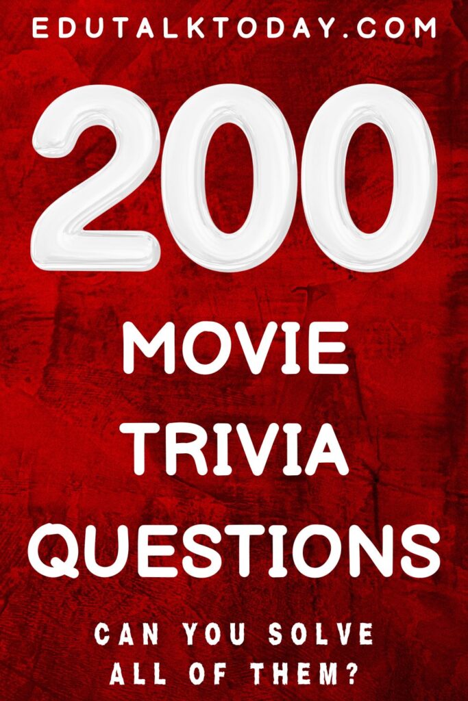 red background image with text - 200 movie trivia questions