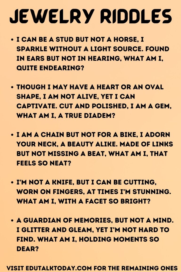 47 Jewelry Riddles - EduTalkToday