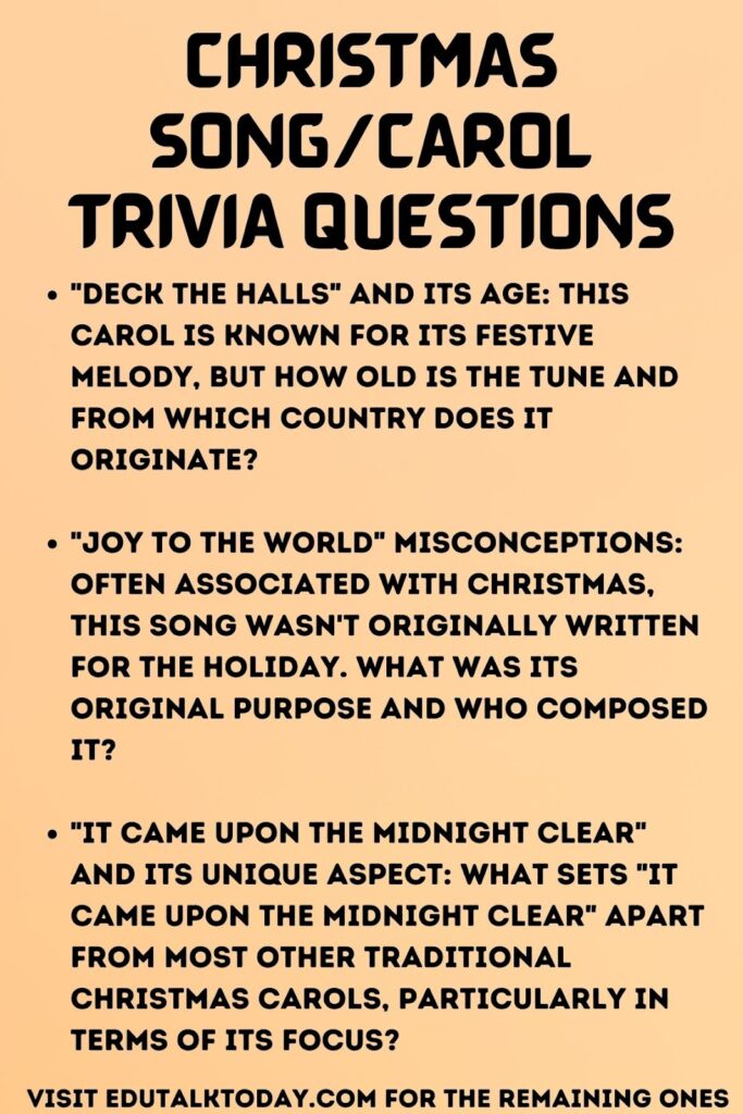christmas song/carol trivia questions