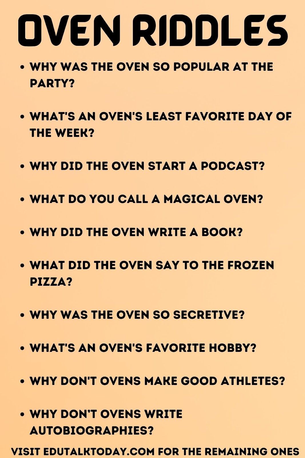 46 Oven Riddles EduTalkToday