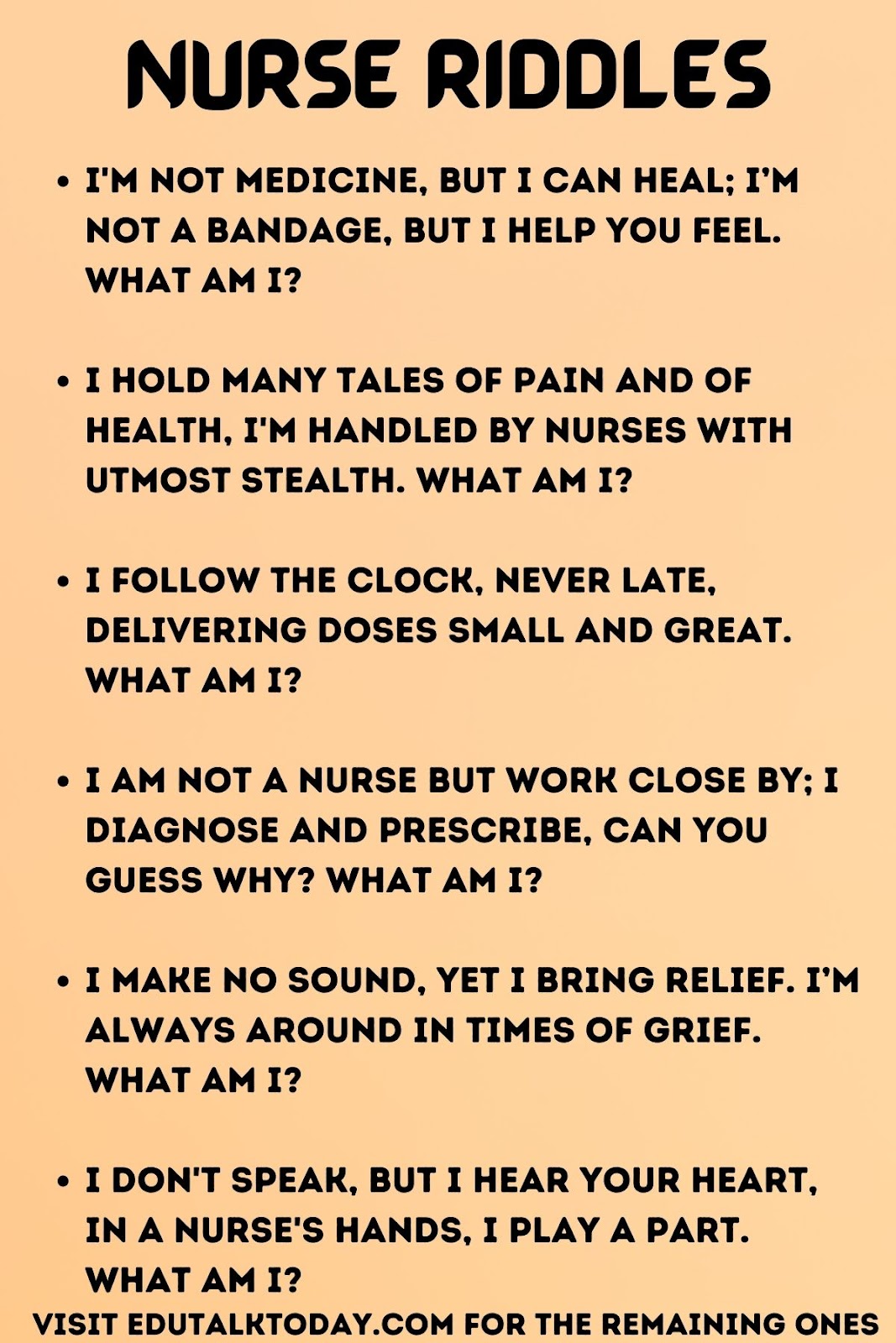 45 Nurse Riddles - EduTalkToday