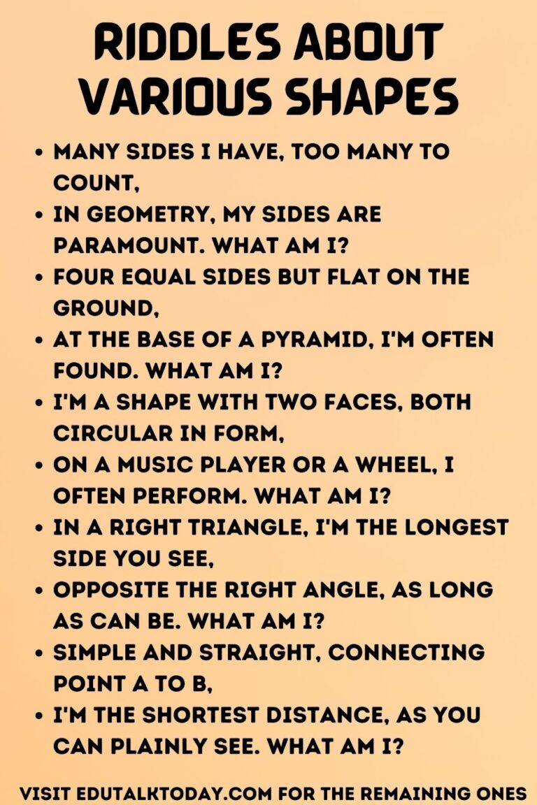 43 Riddles about Shapes - EduTalkToday