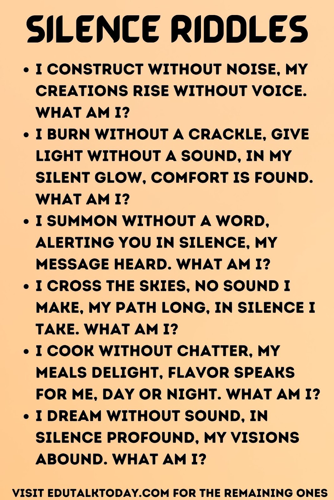 55 Silence Riddles EduTalkToday