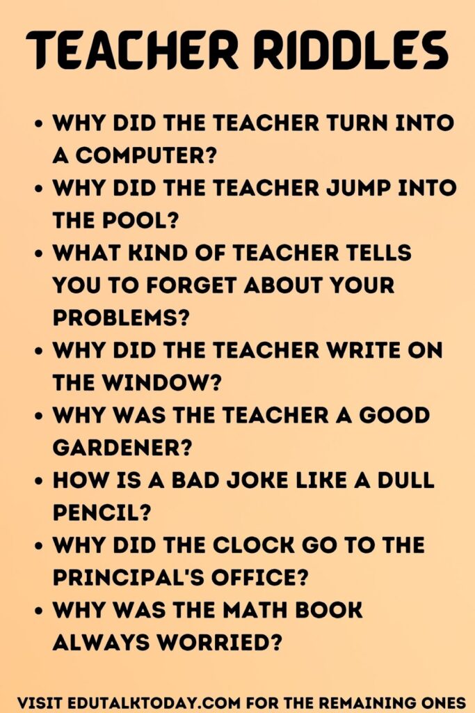 teacher riddles