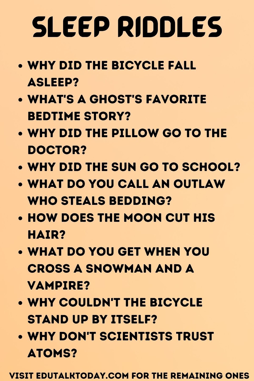 42 Sleep Riddles - EduTalkToday