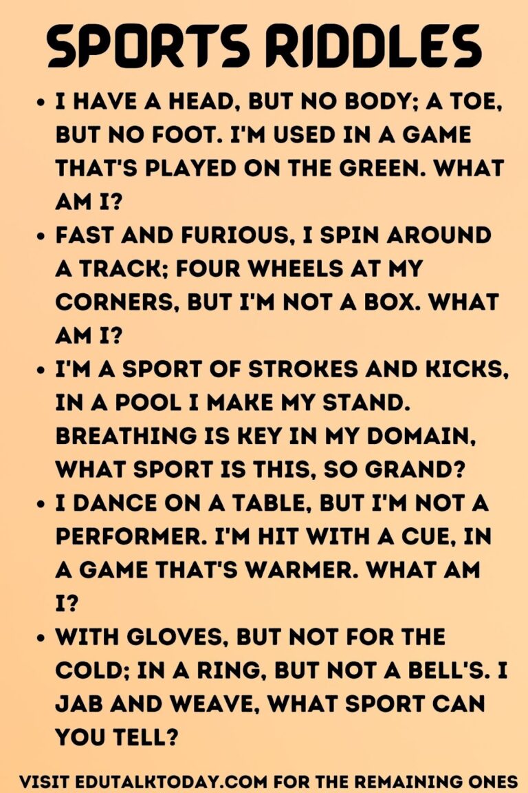 42 Sports Riddles EduTalkToday