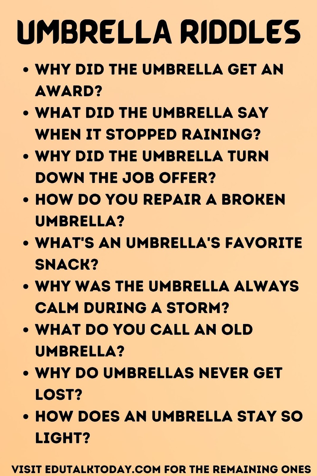 42 Umbrella Riddles EduTalkToday