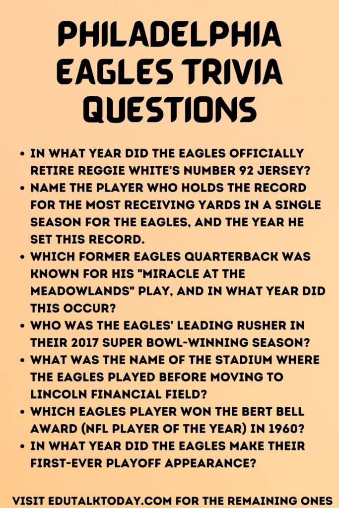 Philadelphia eagles trivia questions