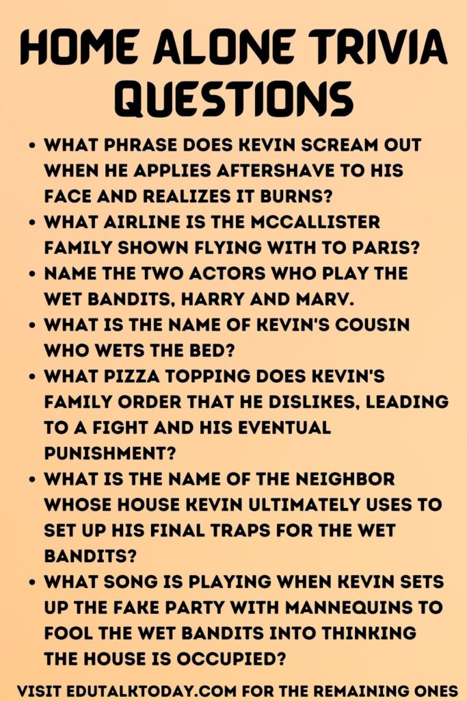 Home Alone Trivia Questions