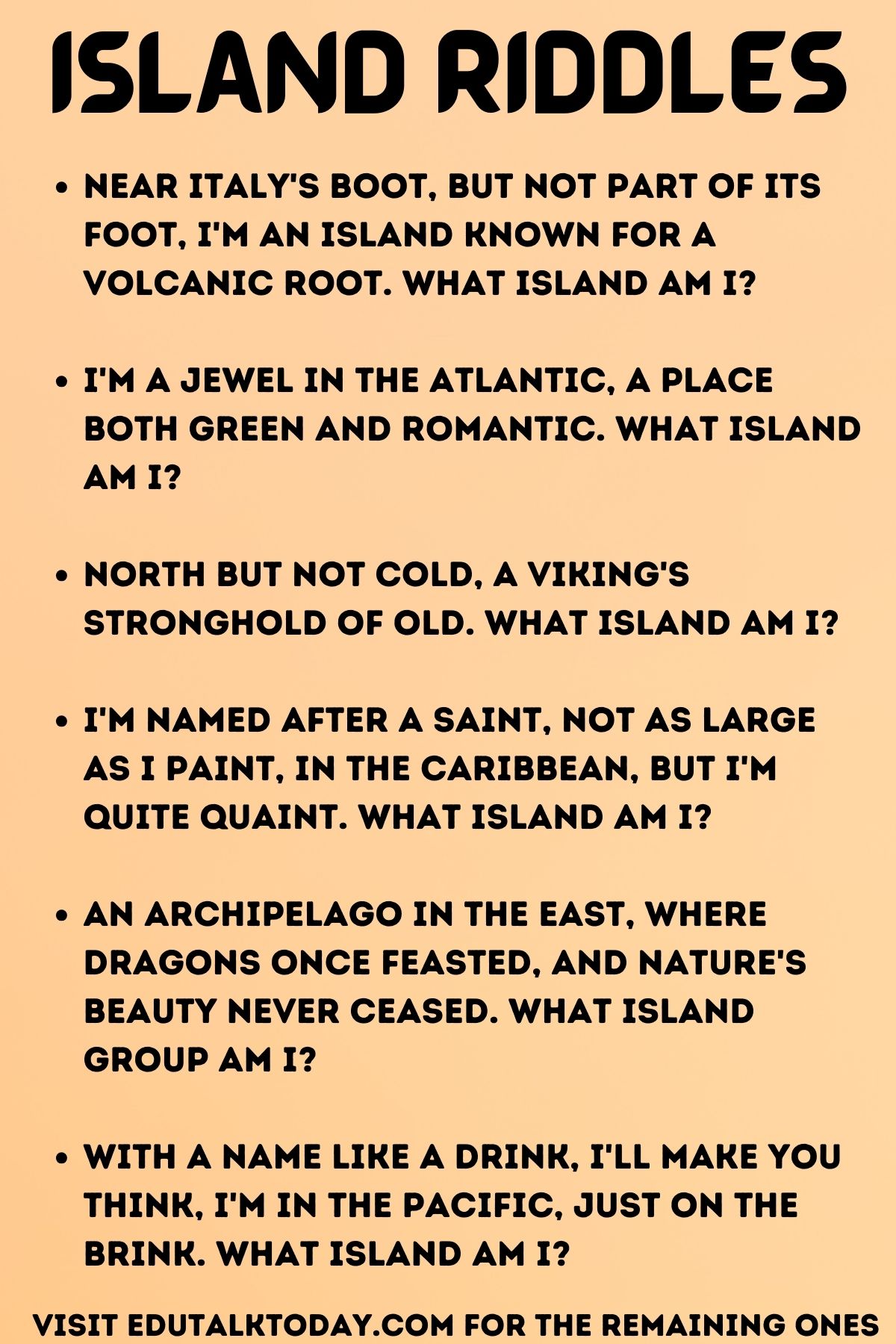 51 Riddles about Islands - EduTalkToday