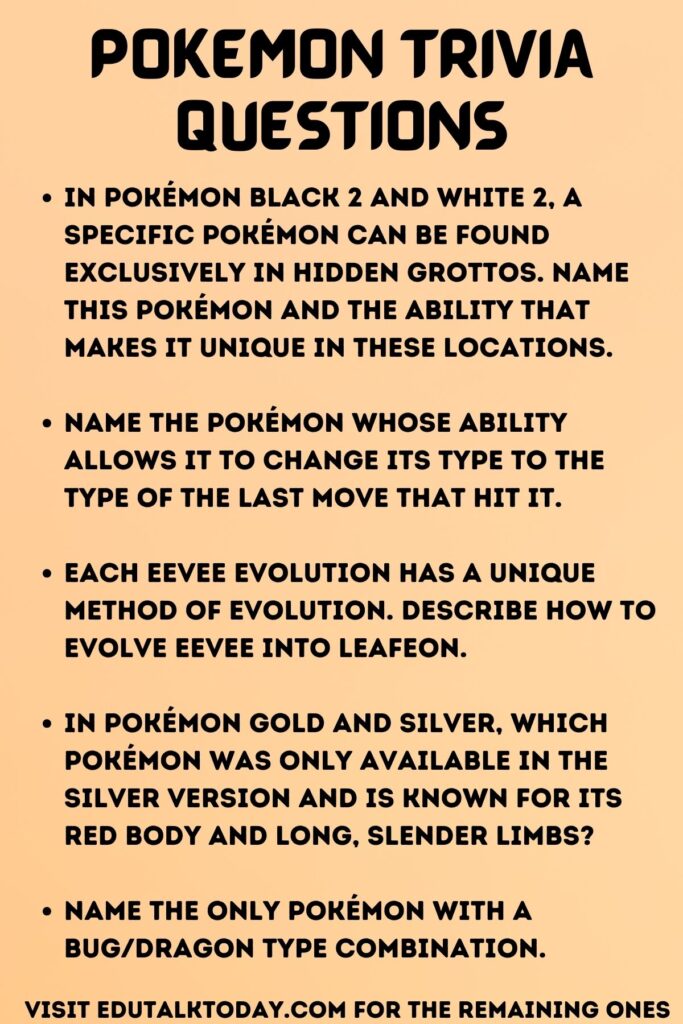 Pokemon Trivia Questions