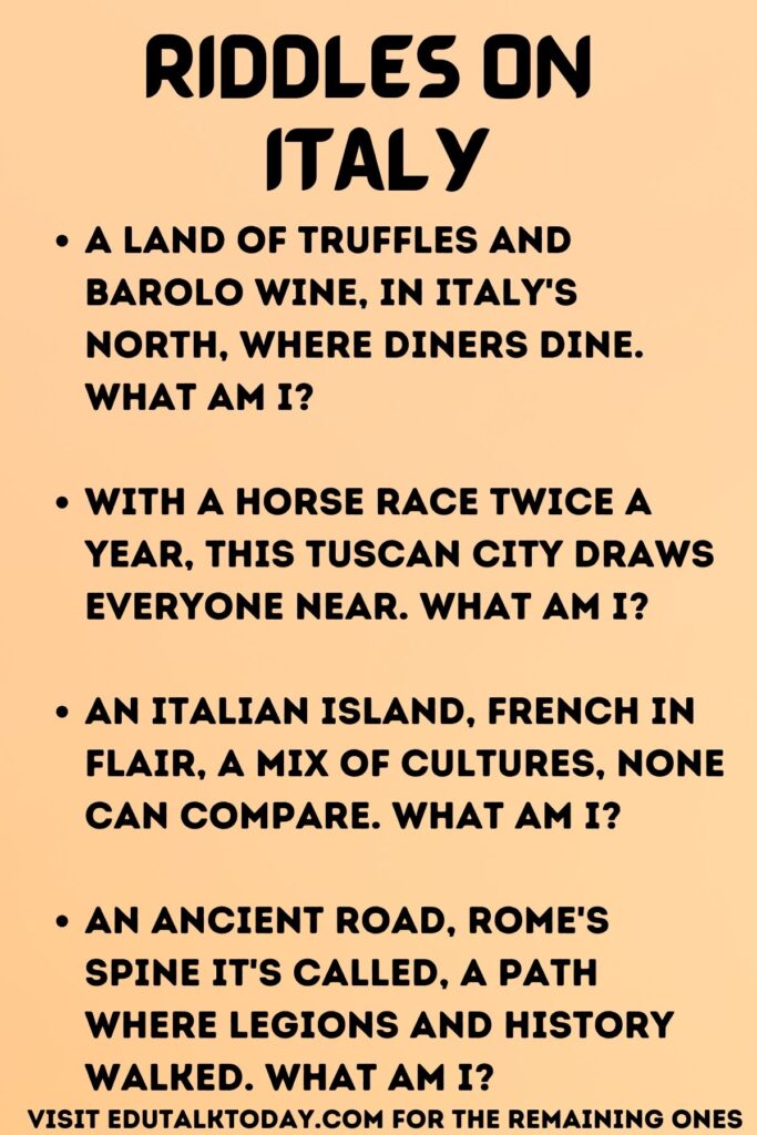 riddles on italy