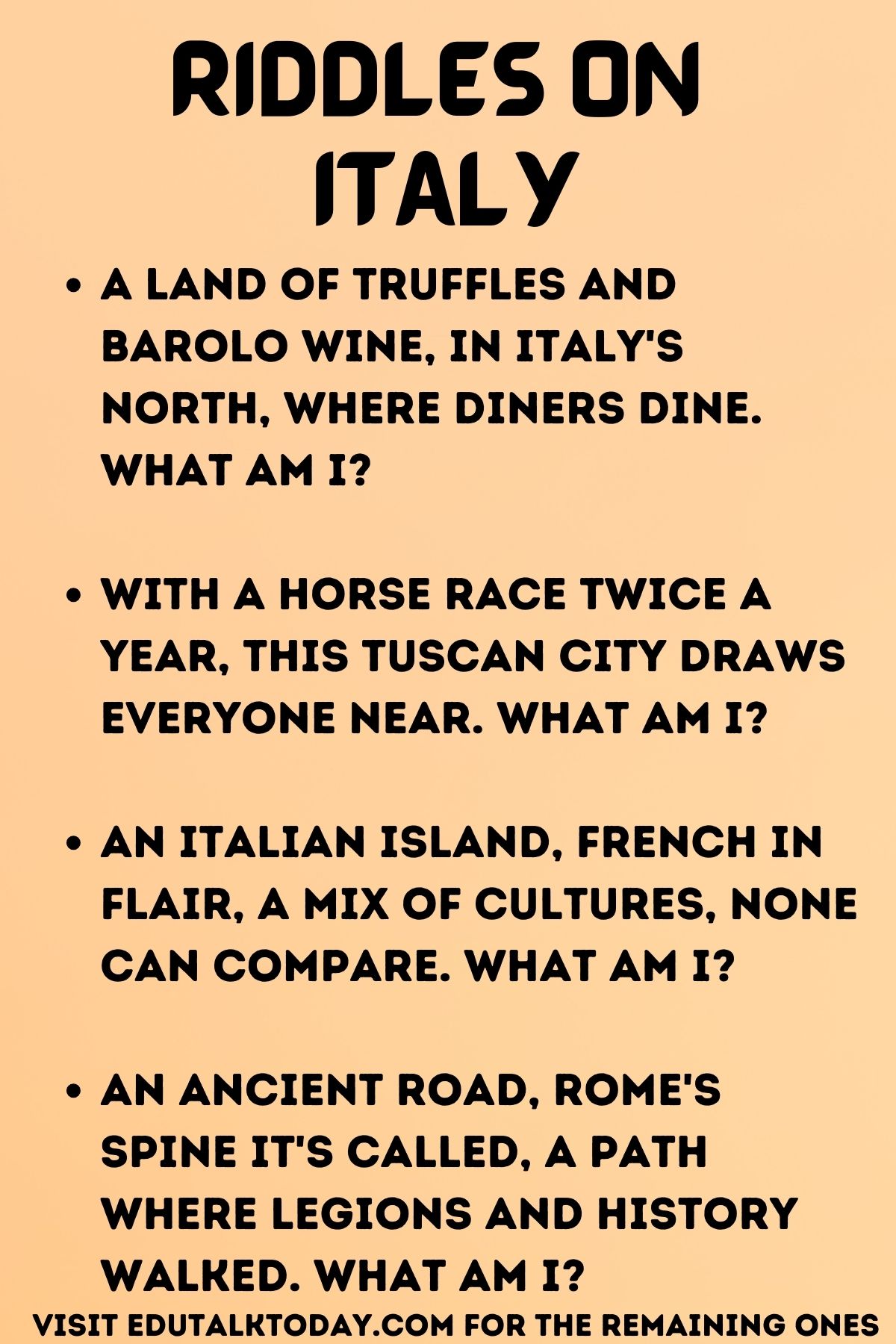 48 Italy Riddles - EduTalkToday