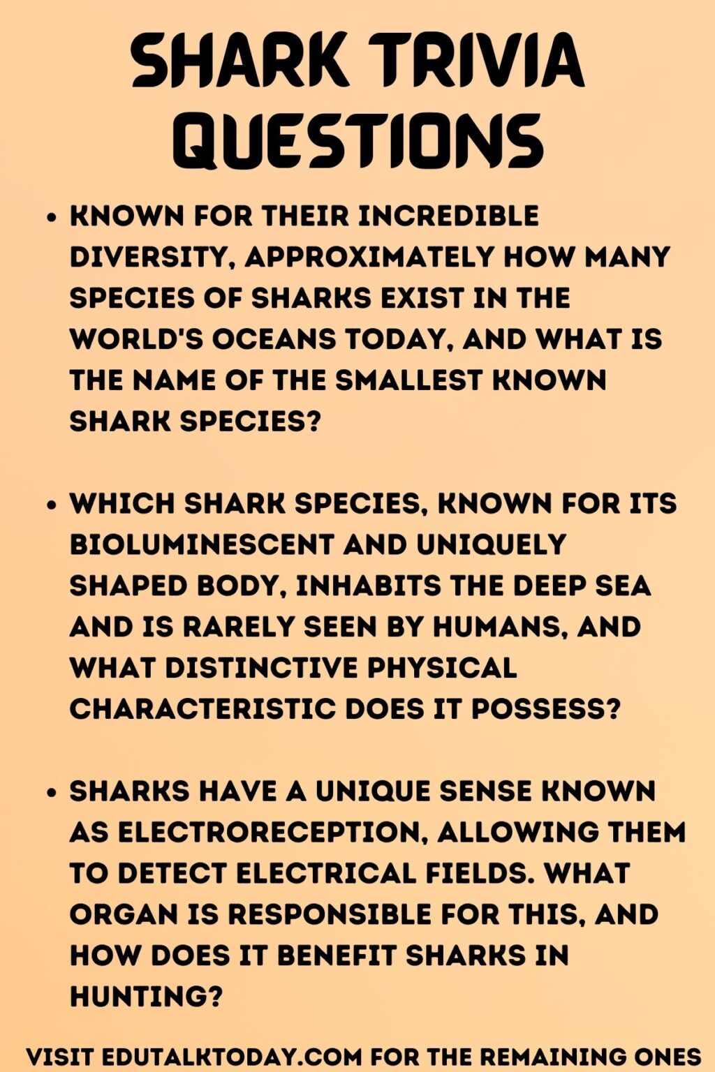 24 Shark Trivia Questions - EduTalkToday