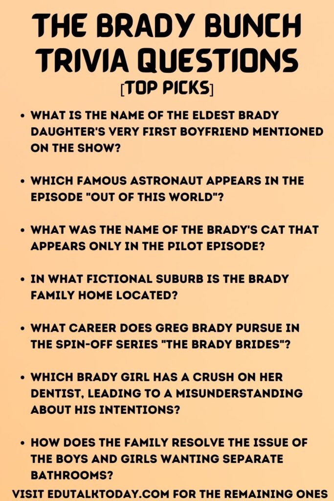 The Brady Bunch Trivia Questions