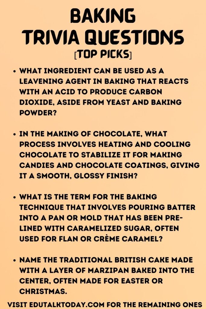 Baking Trivia Questions