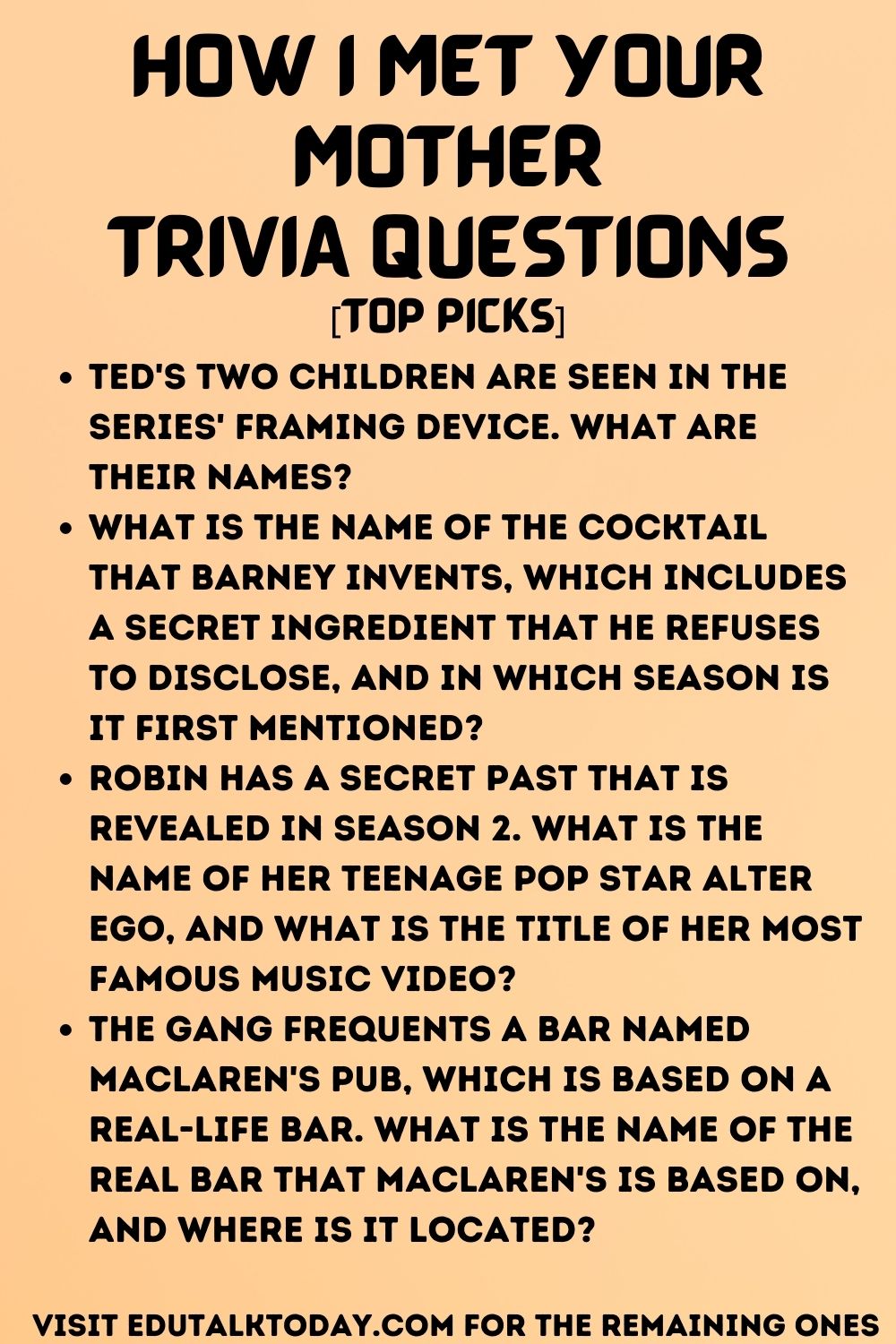 How I Met Your Mother Trivia Questions