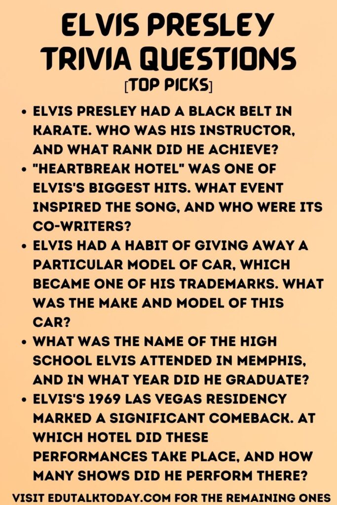 27 Elvis Presley Trivia Questions - EduTalkToday
