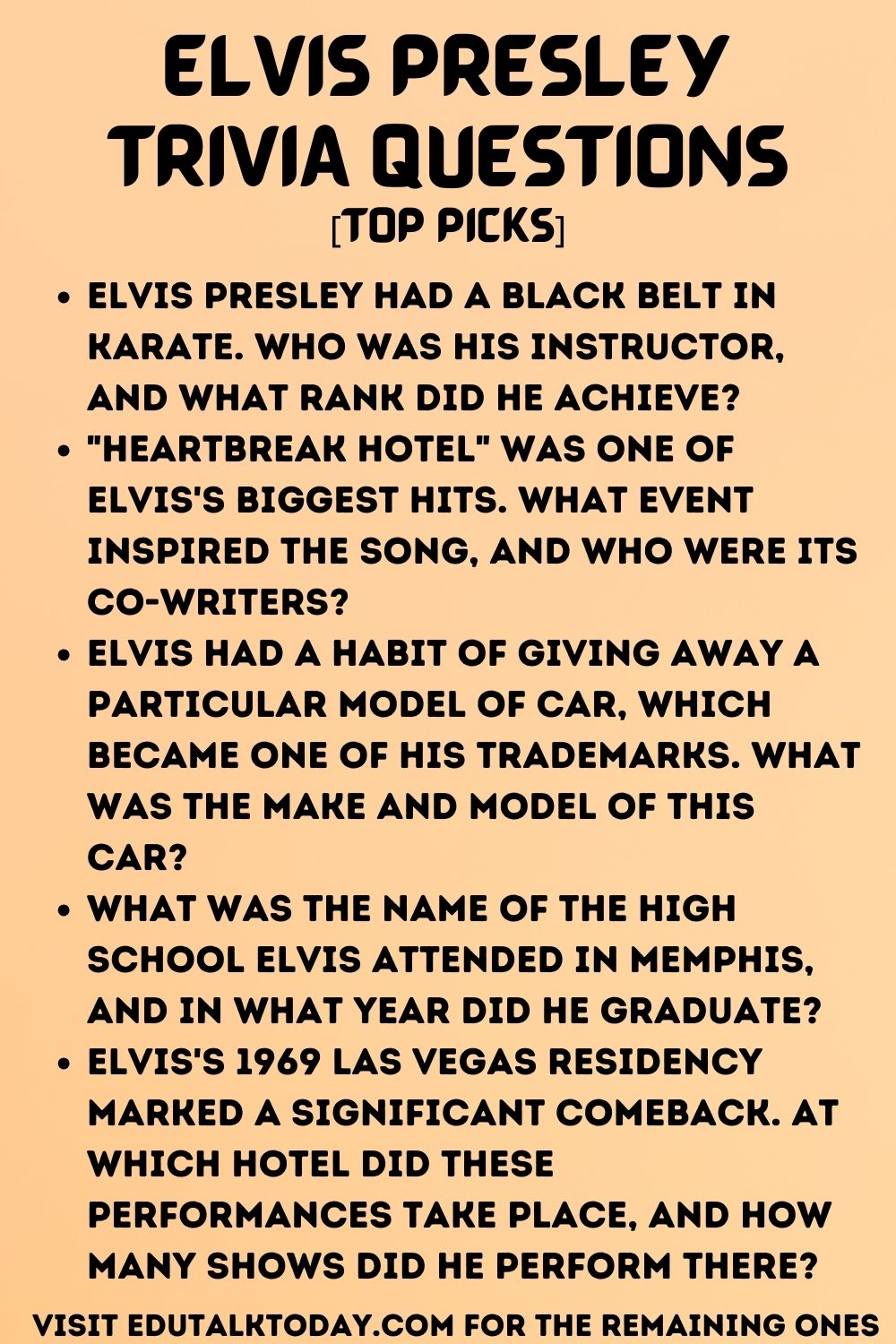 Elvis Presley Trivia Questions