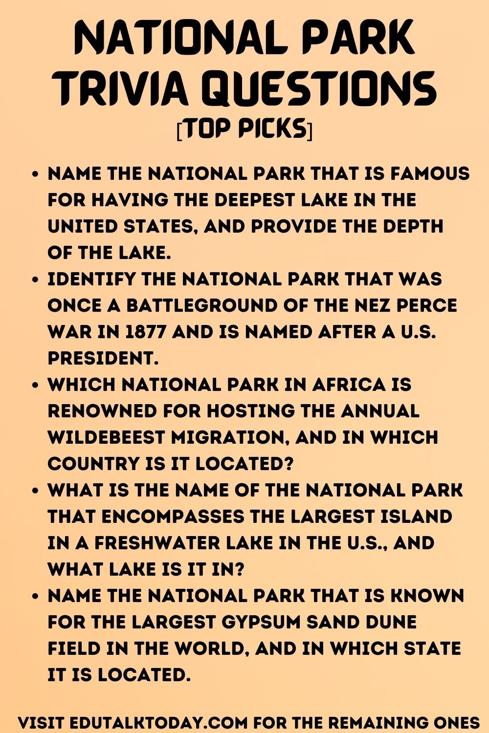 national park trivia questions