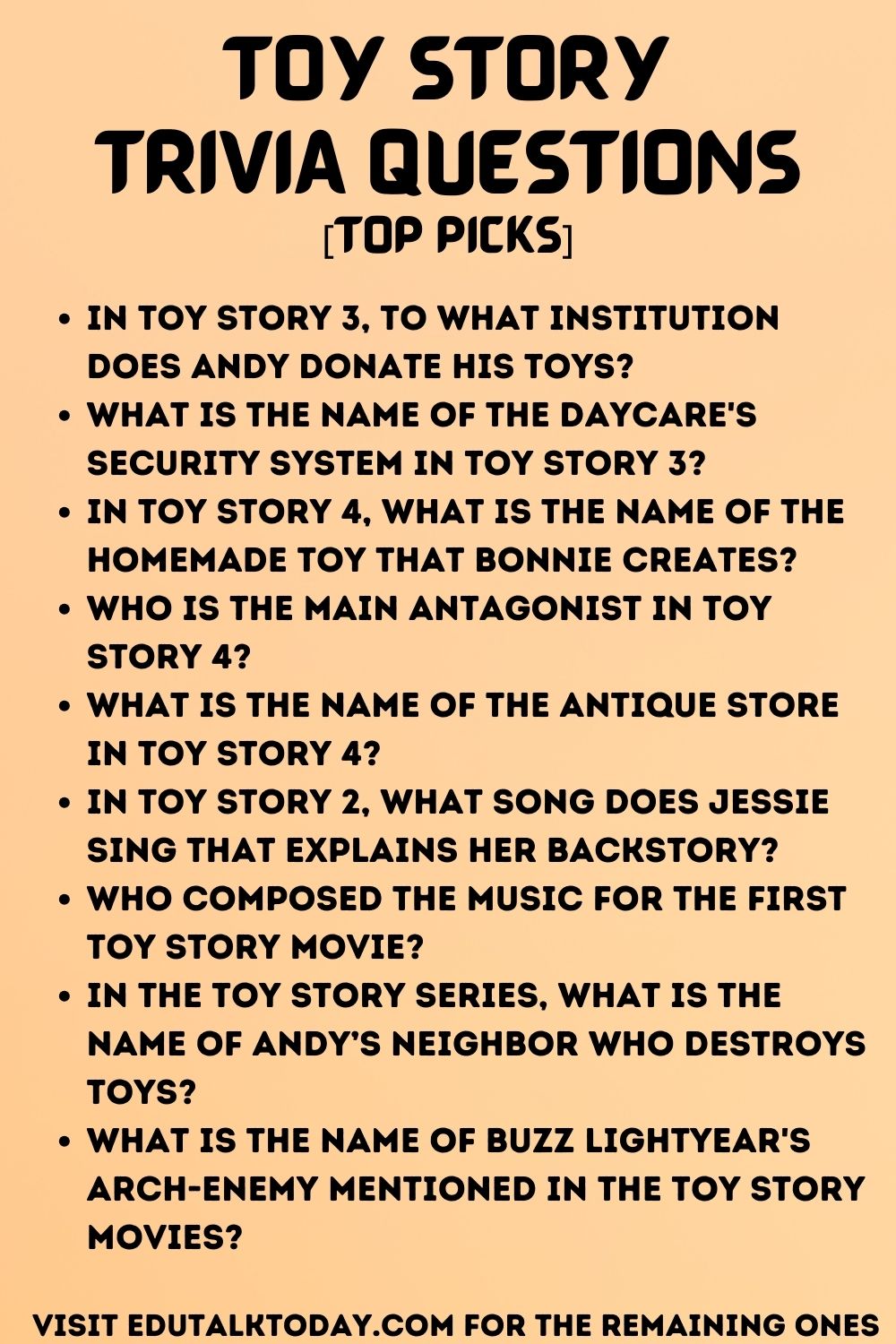 Toy Story Trivia Questions