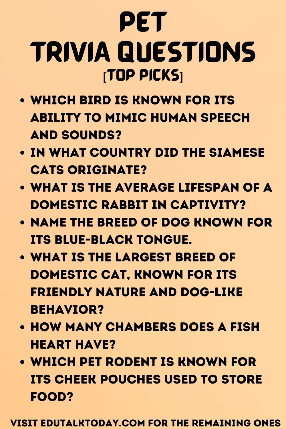 Pet Trivia Questions