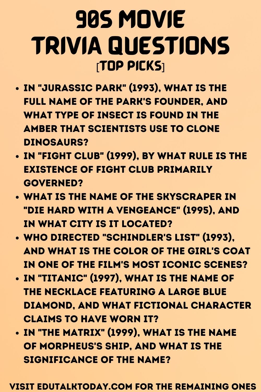 90s Movie Trivia Questions