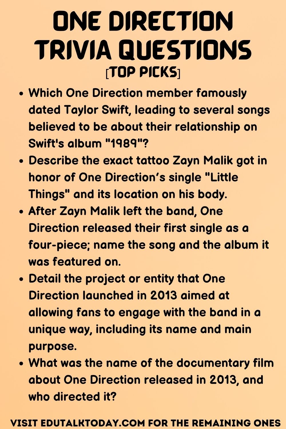 One Direction Trivia Questions