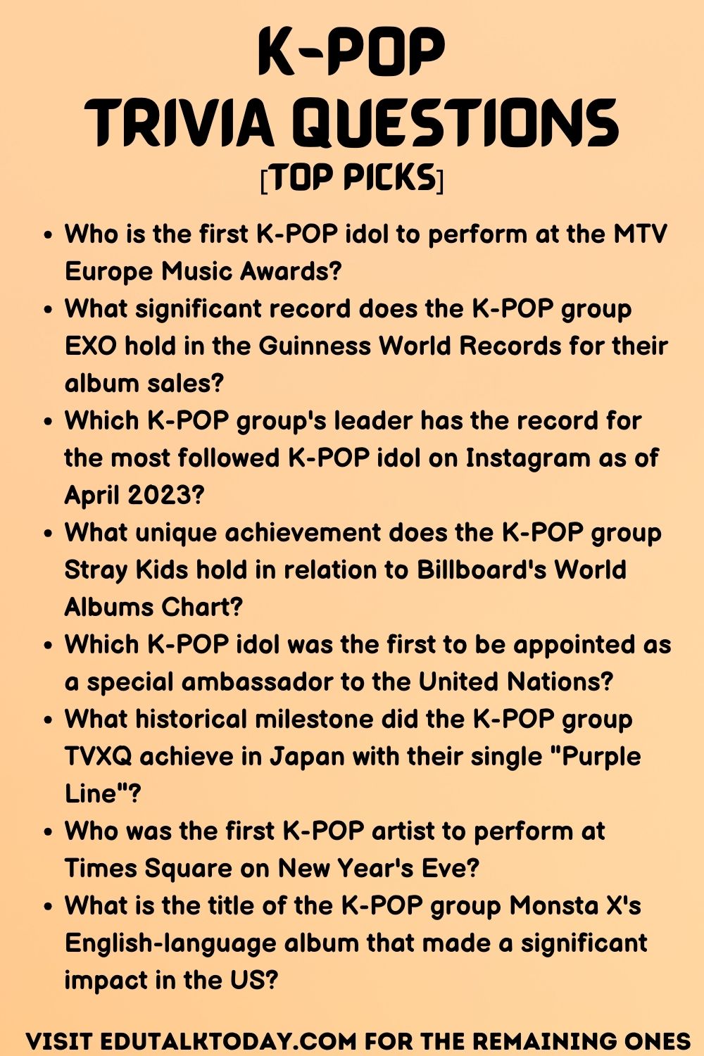 K-POP Trivia Questions