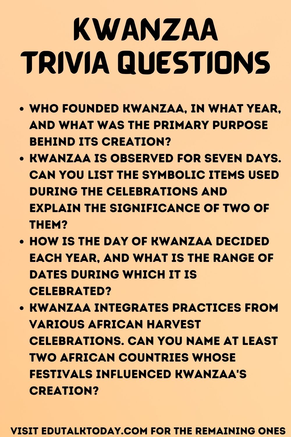 Kwanzaa Trivia Questions