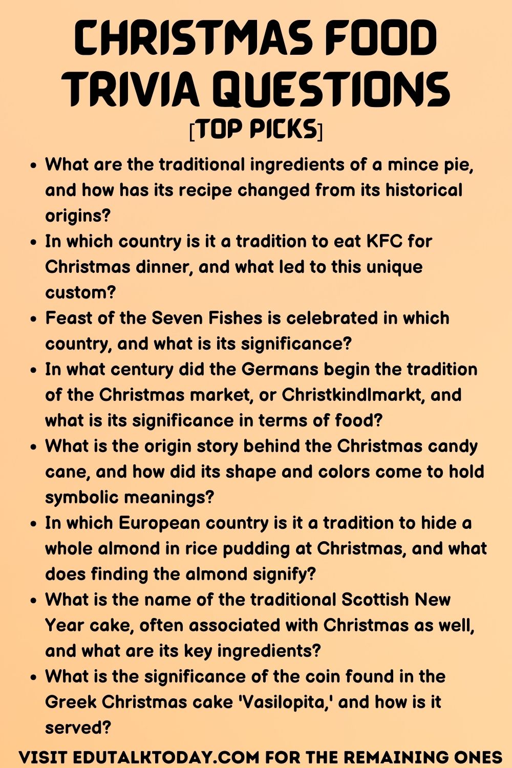 Christmas Food Trivia Questions