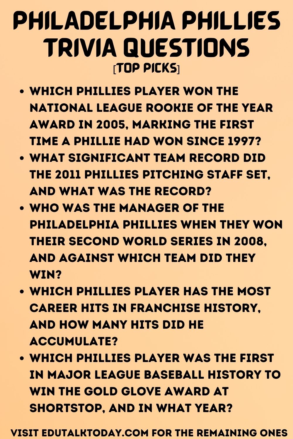 Philadelphia Phillies Trivia Questions
