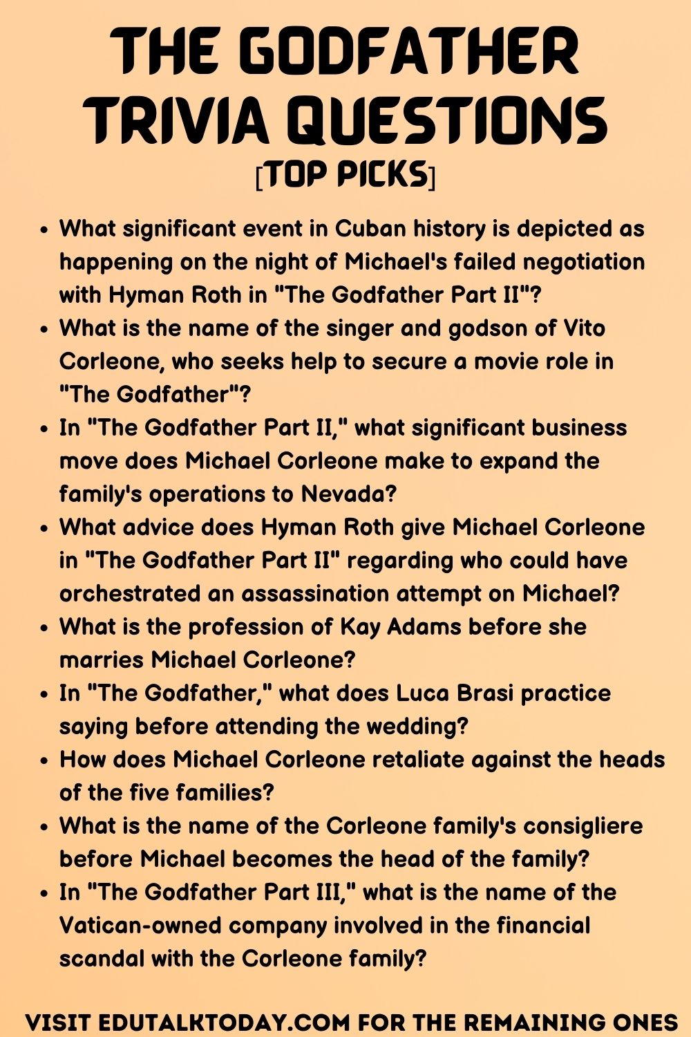 The Godfather Trivia Questions