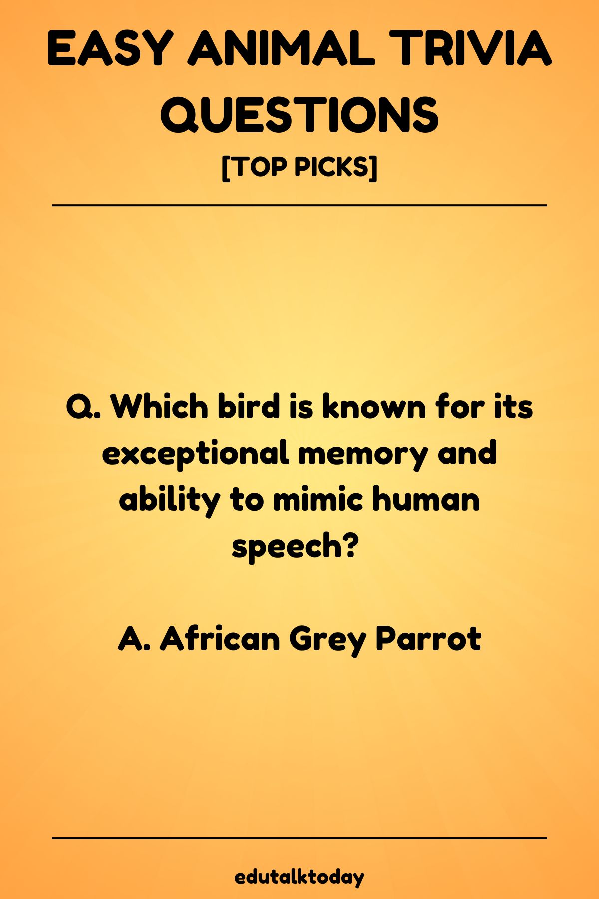 Questions Animal 30 Animal Trivia Questions - EduTalkToday