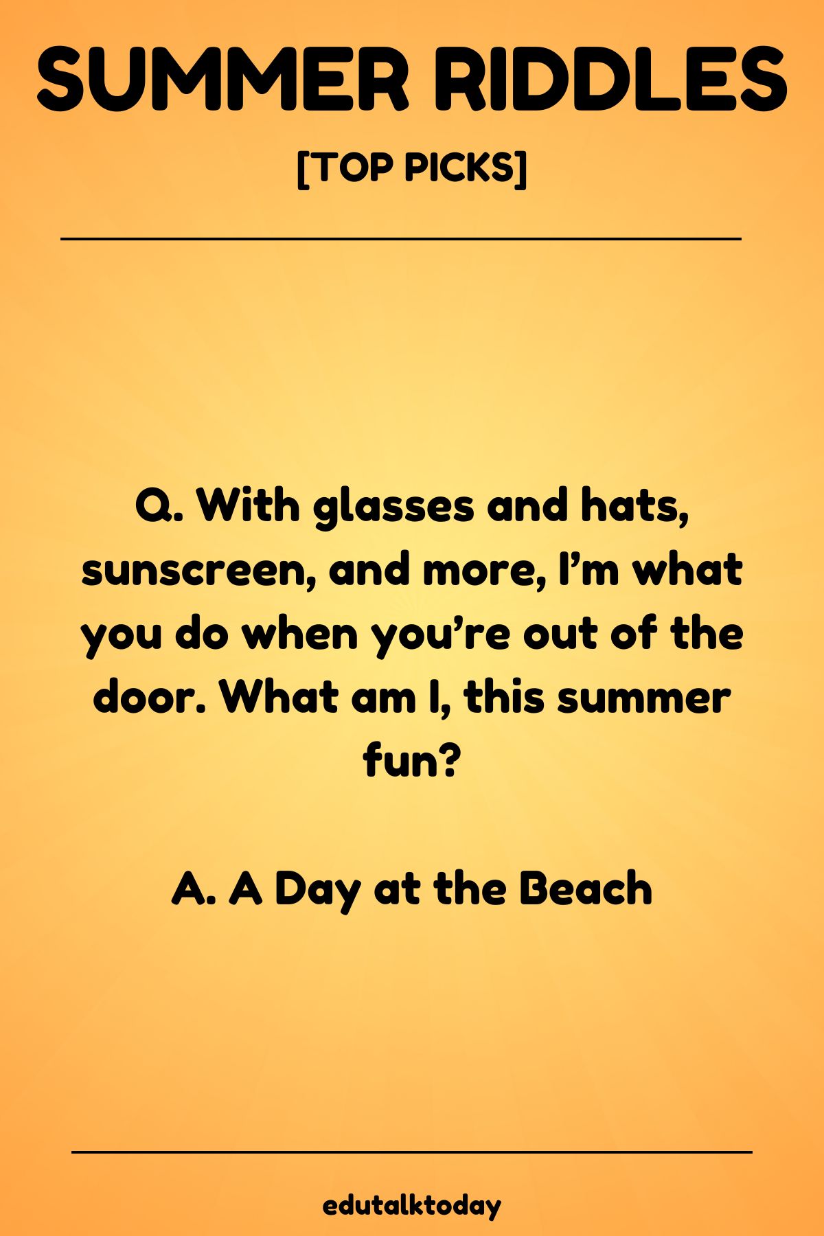 60 Summer Riddles - EduTalkToday