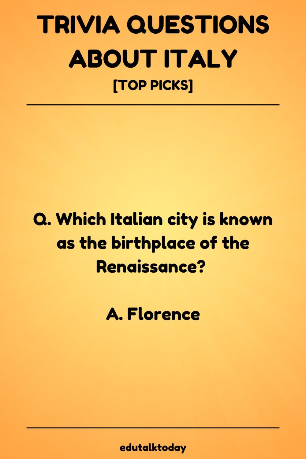Trivia Questions about Italy