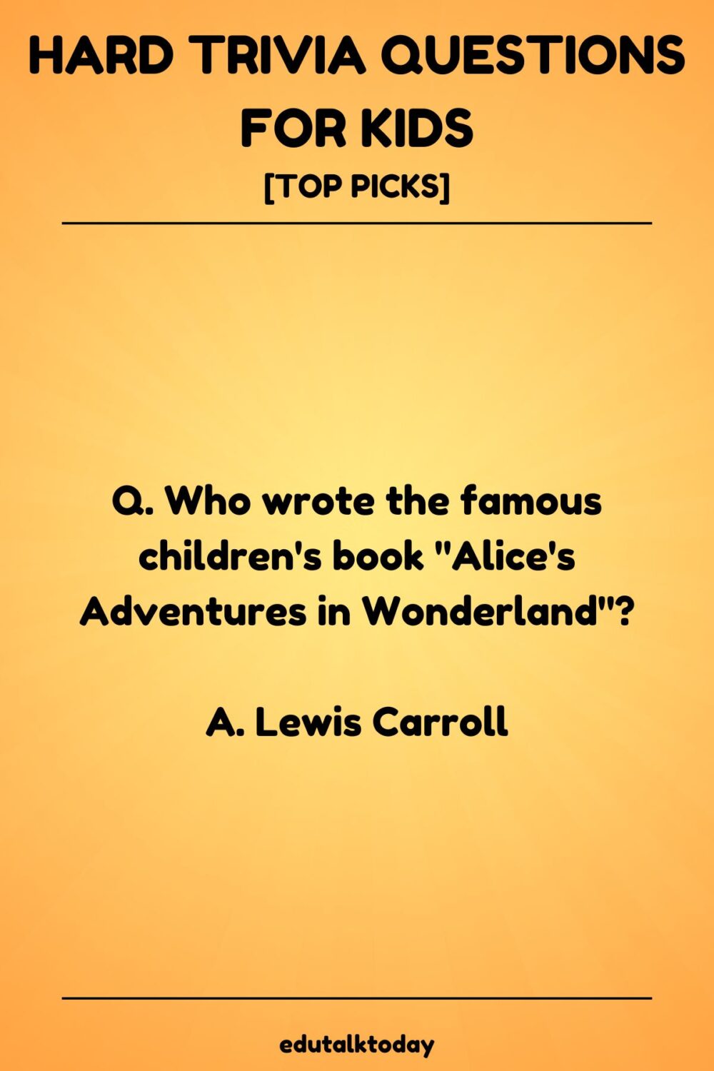 Hard Trivia Questions For Kids