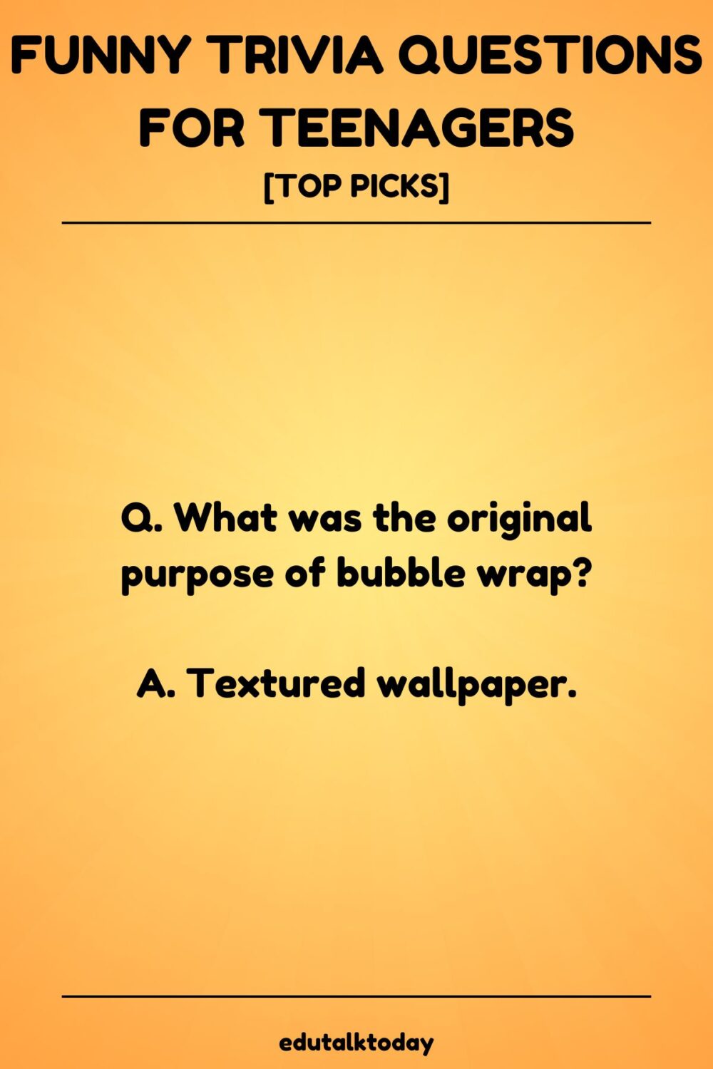 Funny Trivia Questions For Teenagers
