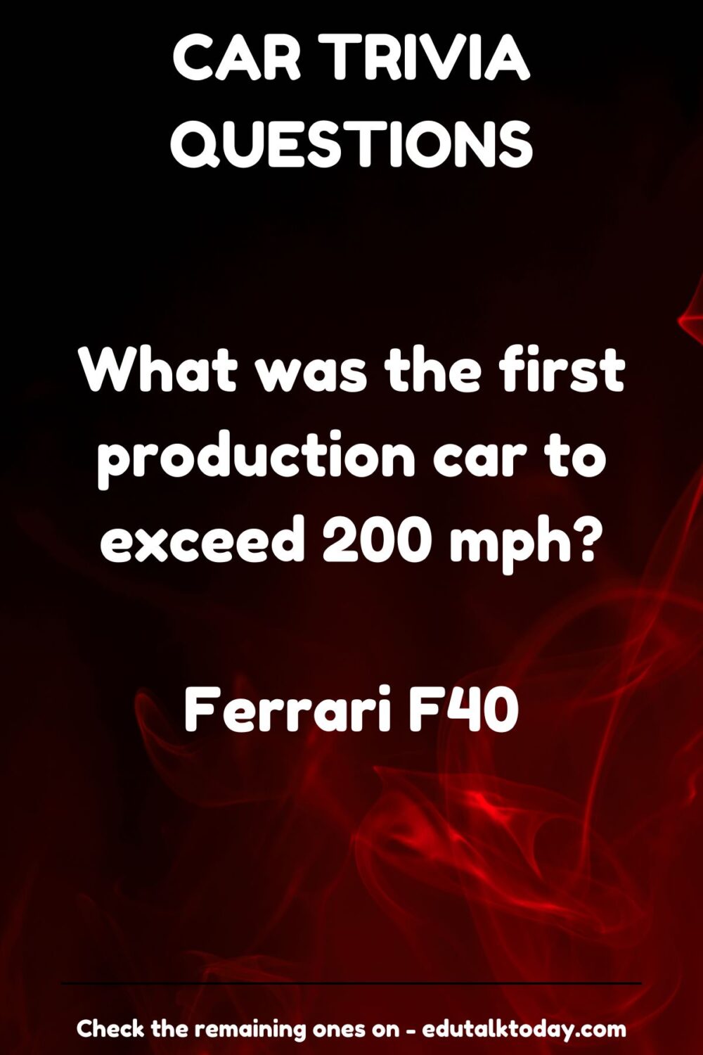 75 Car Trivia Questions