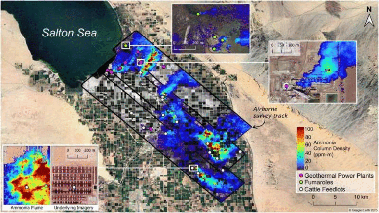 High-Resolution Airborne Sensors Reveal Major Ammonia Plumes Across California’s Imperial Valley