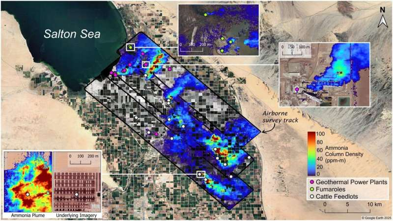 High-Resolution Airborne Sensors Reveal Major Ammonia Plumes Across California’s Imperial Valley