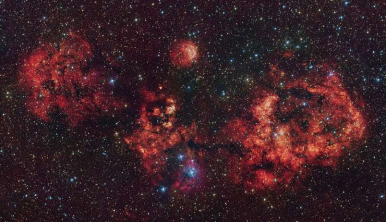 ESO’s VLT Survey Telescope Spots a Spooky Bat-Shaped Nebula Soaring 10,000 Light-Years Away