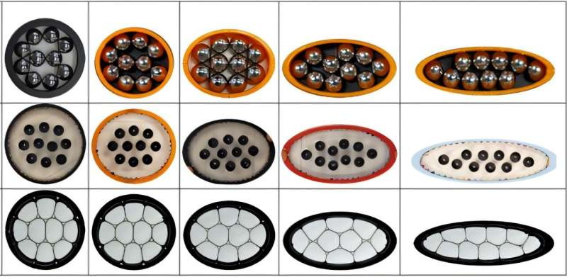 Universal Particle Patterns Emerge When Different Materials Are Confined