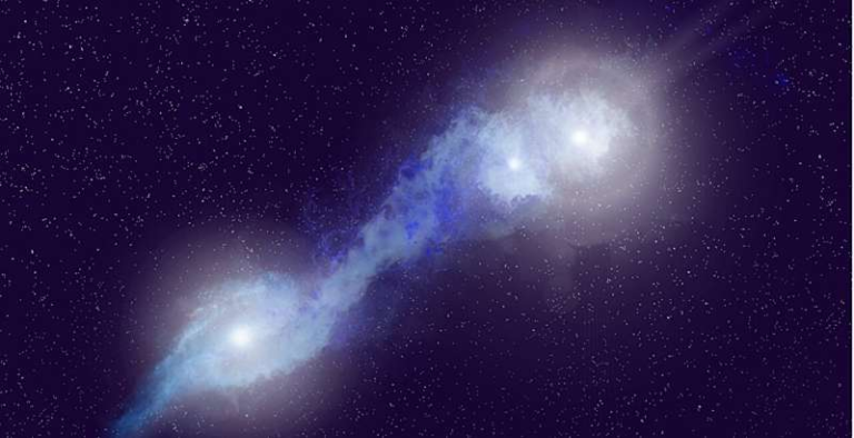 Radio Black Hole Trio Lights Up a Rare Galaxy Merger for the First Time