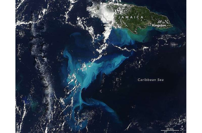 Investigating a Bright Blue Plume Left Behind by Hurricane Melissa