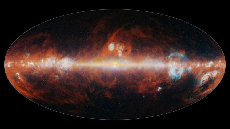 First Sky Map From NASA’s SPHEREx Observatory Reveals the Entire Universe in 102 Infrared Colors