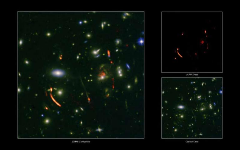 Cosmic Lens Reveals Hyperactive Cradle of a Future Galaxy Cluster