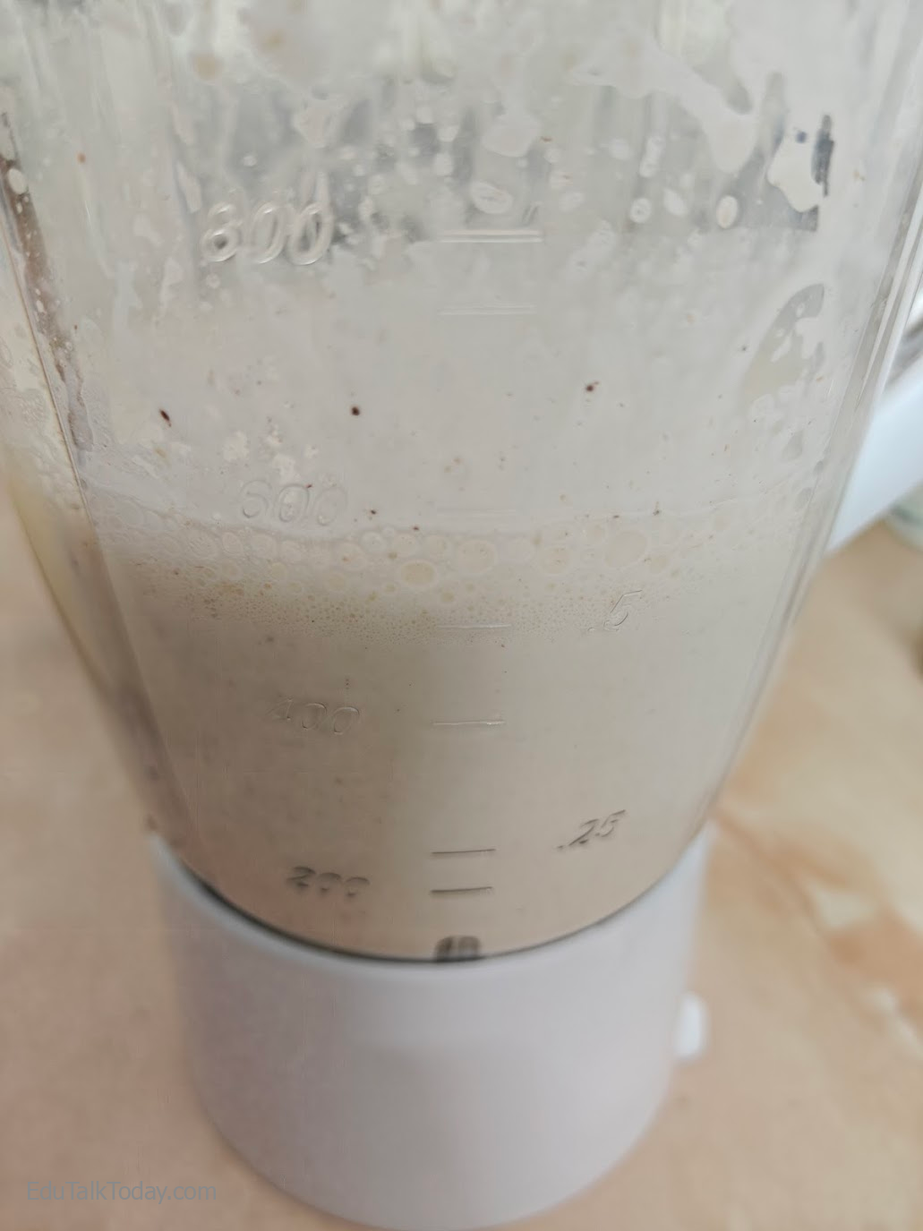 The smoothie that got ready after being blended