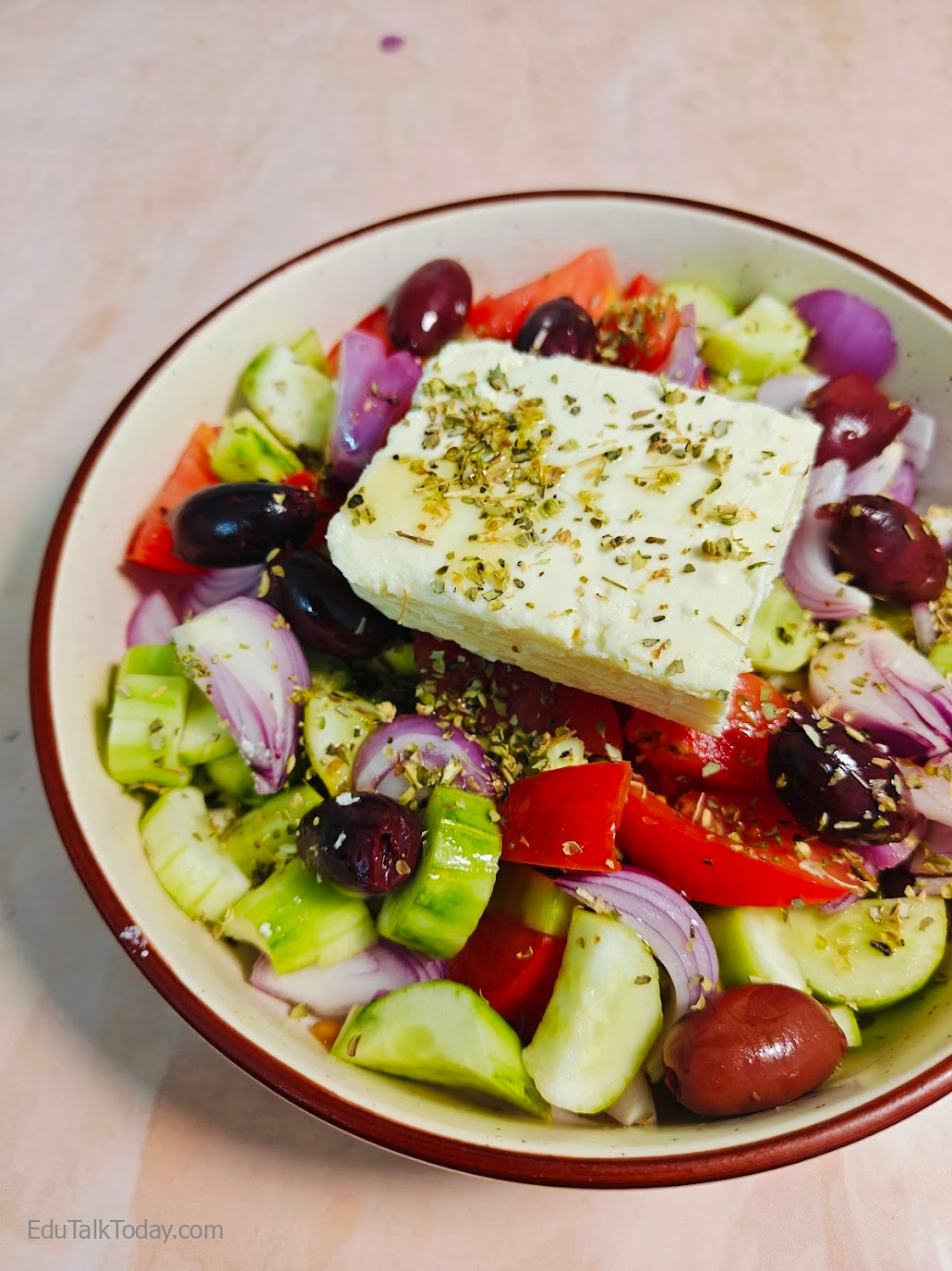 Closeup of a Greek Salad